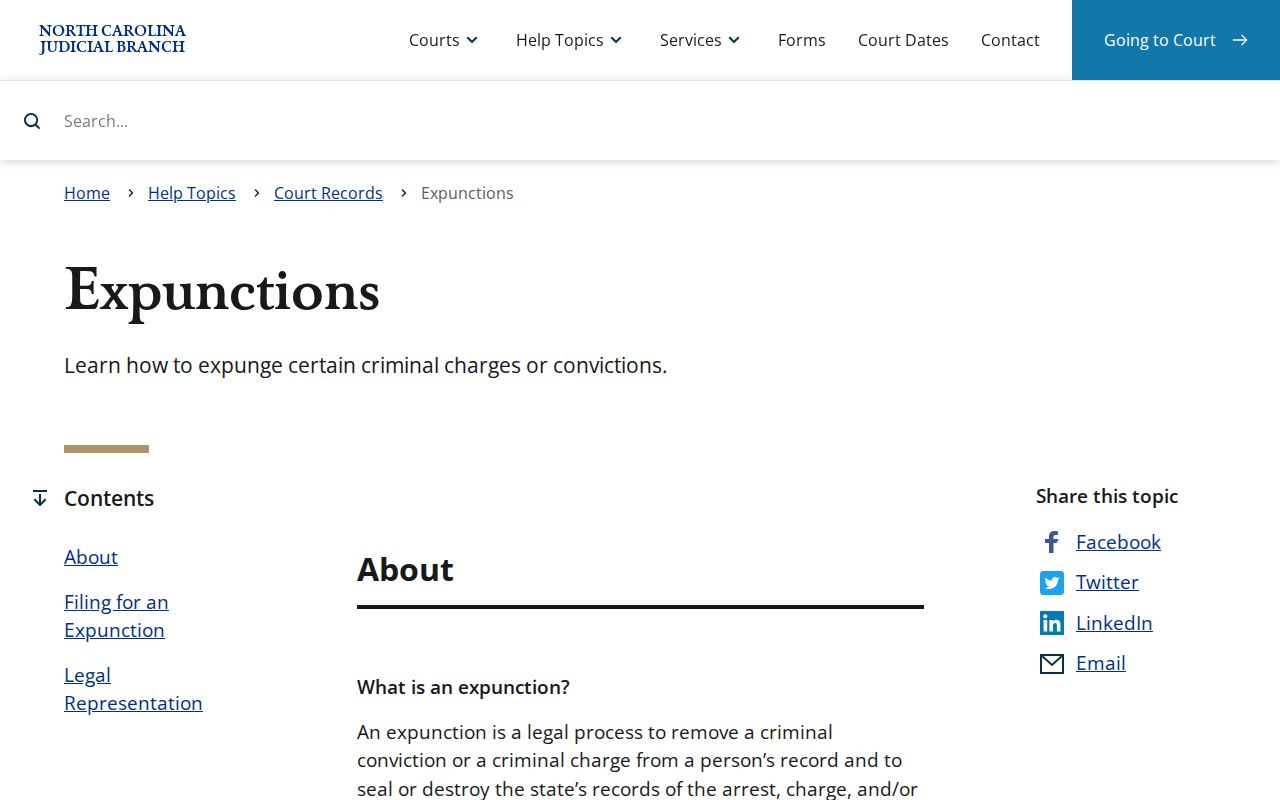 Tyrrell County booking record correction and North Carolina expunction information